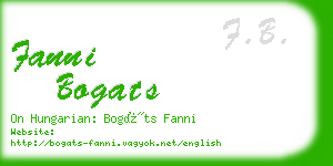 fanni bogats business card